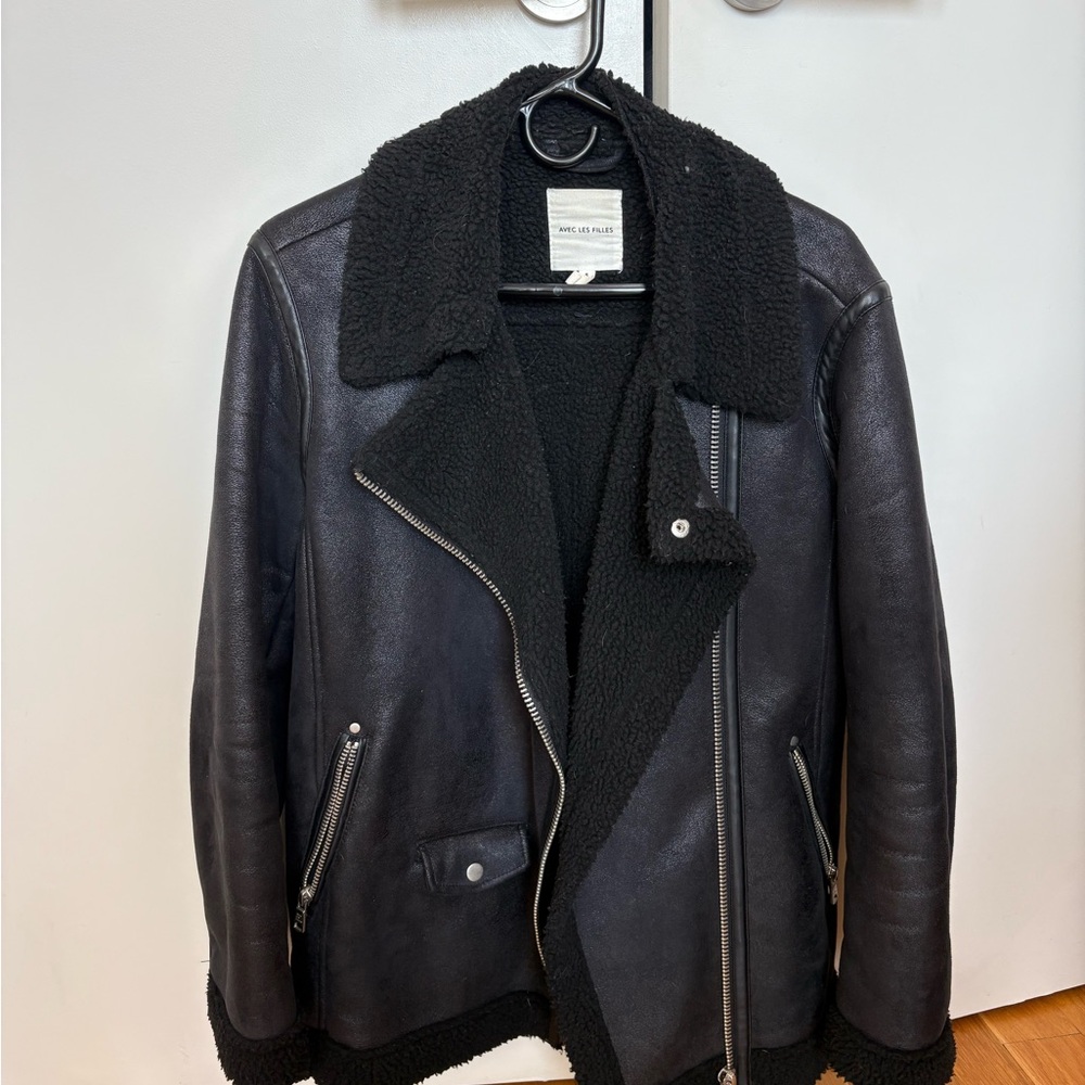 Faux Shearling Moto Jacket